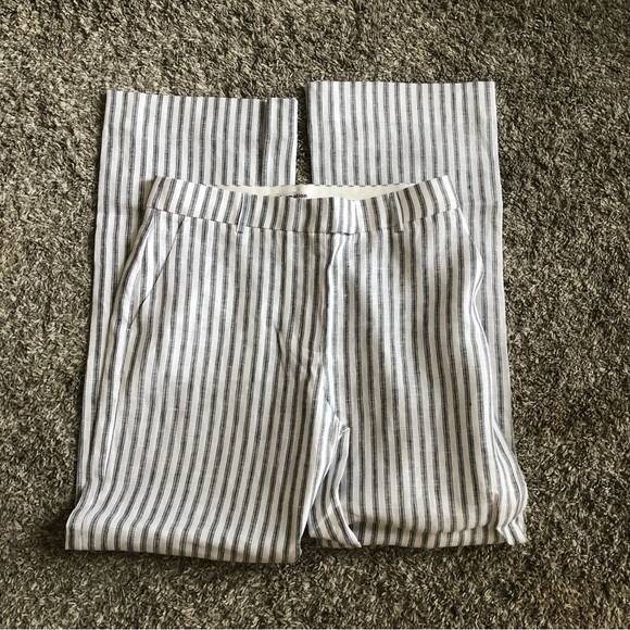 Reformation Carter Linen Mid Rise Pant - Antibes Stripe - Picture 3 of 6